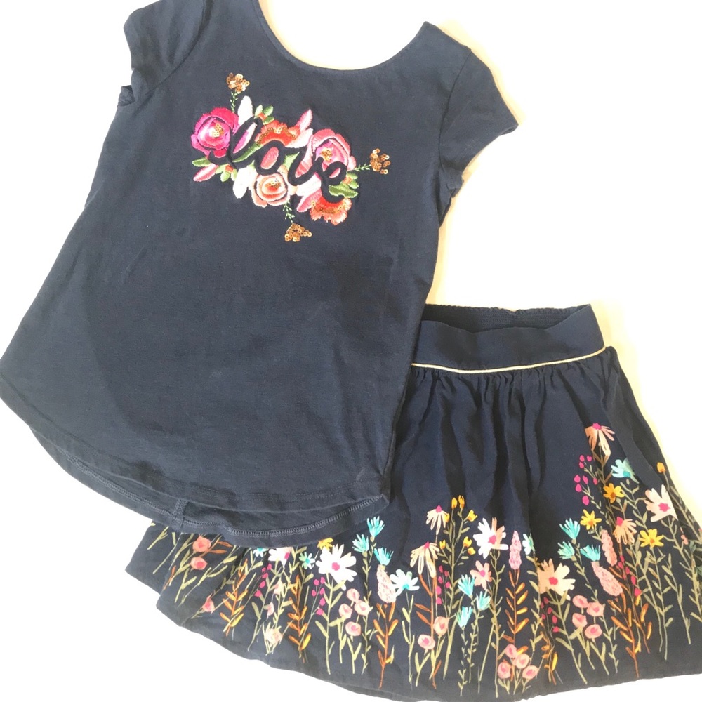 Navy blue floral Outfit 💐